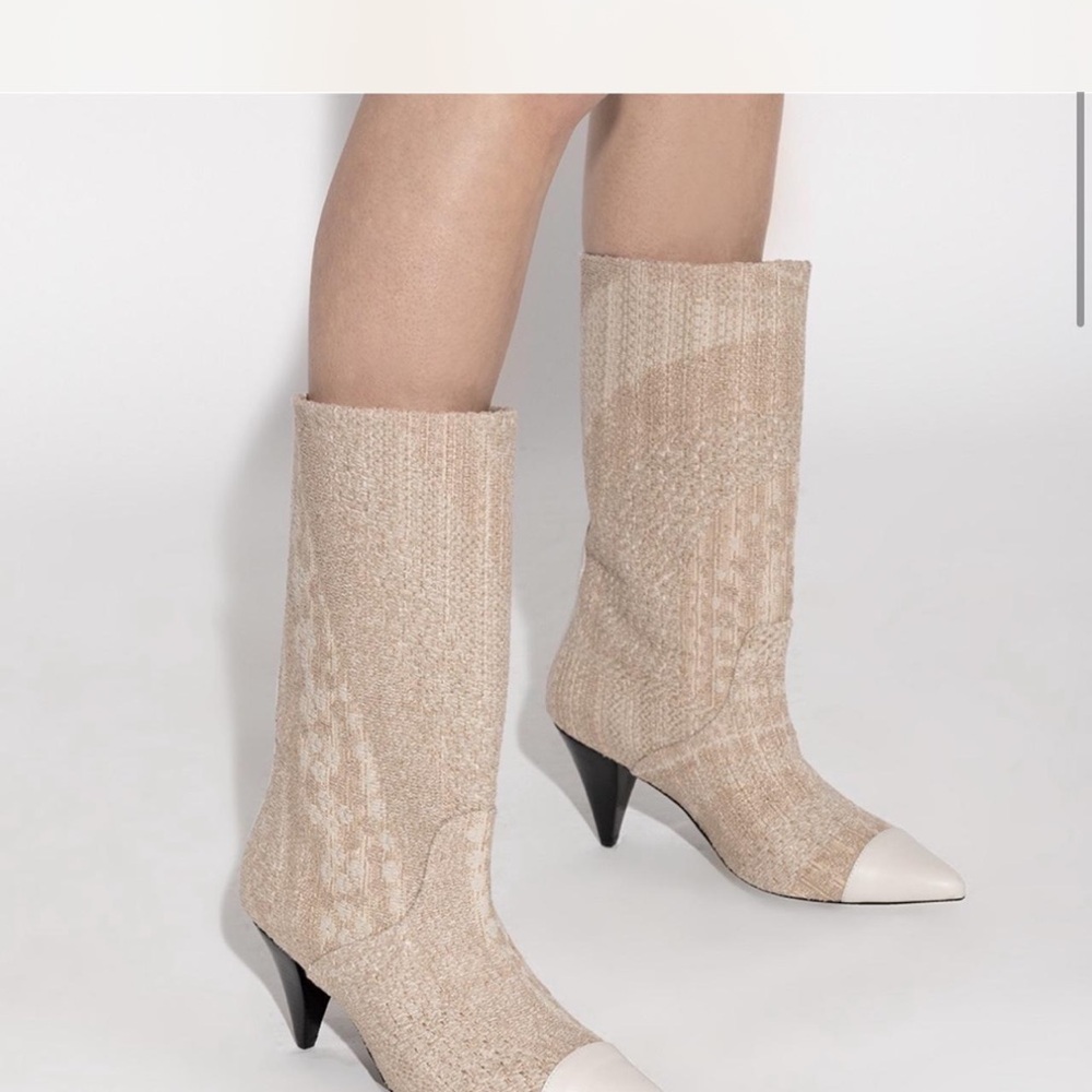 IRO Beige Knit Women's Boots